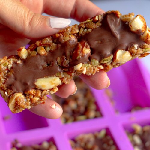 Homemade Nut Bar with Chocolate - Healthy Snack Foodie