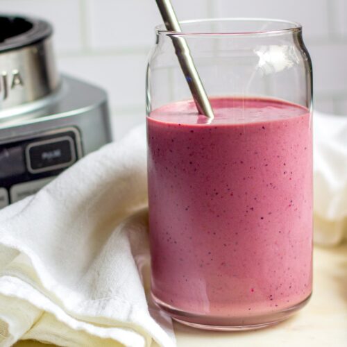 Easy Berry Banana Protein Smoothie - Healthy Snack Foodie